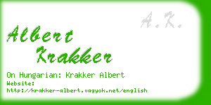 albert krakker business card